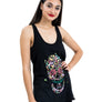 Ladies Floral Skull Tank